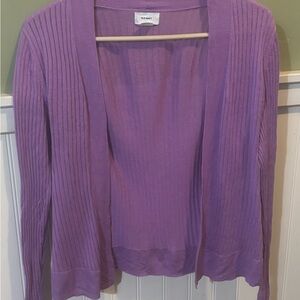 Old Navy Lavender Open-Front Ribbed Cardigan